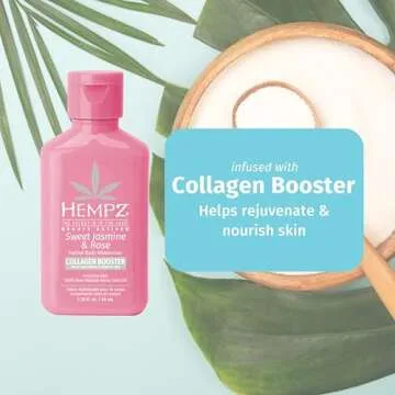 Hempz Mini Collagen-Infused Jasmine & Rose Body Moisturizer, 1 oz - Paraben-Free, Vegan, Cruelty-Free