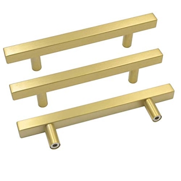 goldenwarm Brushed Brass Cabinet Pulls - Elegant Kitchen Hardware Set, 5-Pack