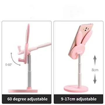 Cute Bunny Phone Holder with Adjustable Height and Angle