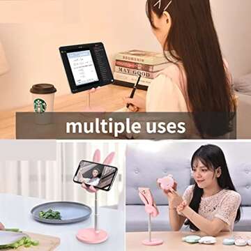 Cute Bunny Phone Holder with Adjustable Height and Angle