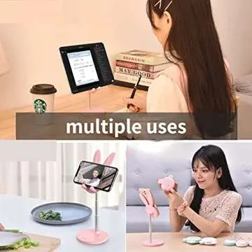 Cute Bunny Phone Holder with Adjustable Height and Angle