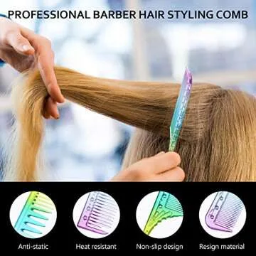 Patelai 3 Piece Rainbow Hair Comb Set – Anti-Static & Durable Styling Tools