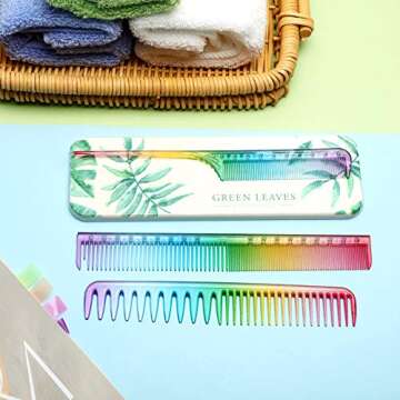 Patelai Rainbow Fine Tooth Combs for All Ages