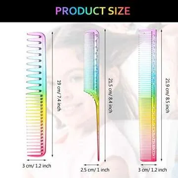 Patelai Rainbow Fine Tooth Combs for All Ages