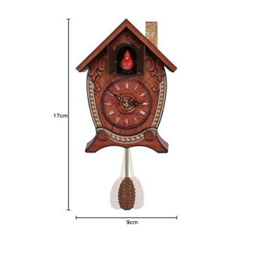 Mark Feldstein & Associates Traditional Chalet Style Singing Cardinal Tabletop Wall Sound Cuckoo Clock 17 x 8 x 5 inches