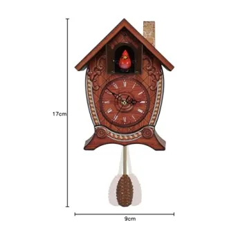 Mark Feldstein & Associates Traditional Chalet Style Singing Cardinal Tabletop Wall Sound Cuckoo Clock 17 x 8 x 5 inches