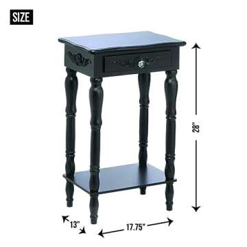 Carved Black Side Table - Colorful Home Decor Delight