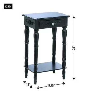 Carved Black Side Table - Colorful Home Decor Delight