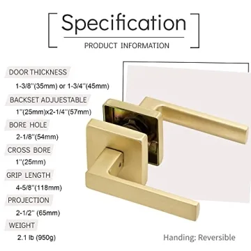 Linkaa Brushed Gold Door Handle - Stylish & Durable