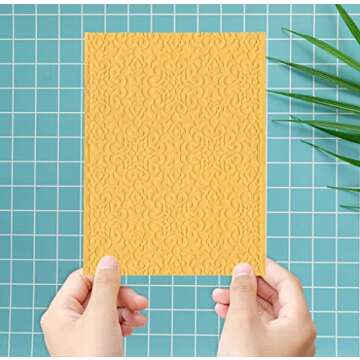 ALIBBON Flower Background Plastic Embossing Folders for Card Making, Flower Frame Embossing Folders for DIY Scrapbooking, Lace Flowers Template Folders for Paper Craft Photo Album Decorations