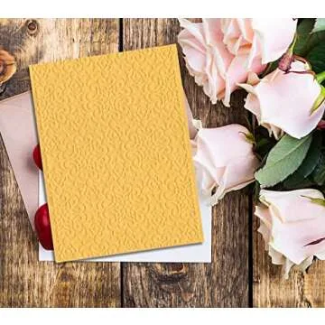 ALIBBON Flower Background Plastic Embossing Folders for Card Making, Flower Frame Embossing Folders for DIY Scrapbooking, Lace Flowers Template Folders for Paper Craft Photo Album Decorations