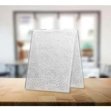 ALIBBON Flower Background Plastic Embossing Folders for Card Making, Flower Frame Embossing Folders for DIY Scrapbooking, Lace Flowers Template Folders for Paper Craft Photo Album Decorations