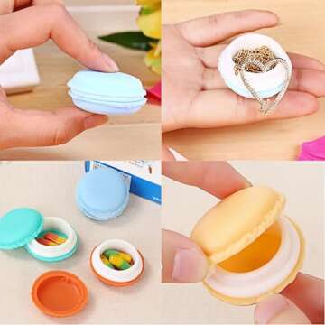 HAN SHENG 30 Pcs Cute Macaron Mini Storage Case Jewelry Box Case Jewelry Storage Container Earring Travel Organizer (Multicolor)