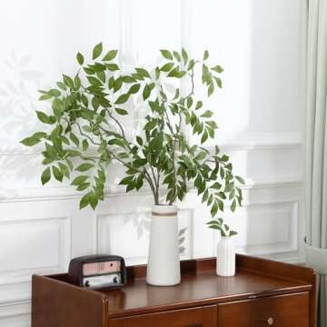 Daifunli 6pcs Faux Stems and Branches for Vase 31.5inch Fake Plants Artificial Greenery Stems Faux Branches for Home Vase Wedding Garden Farmhouse Table Mantel Decor