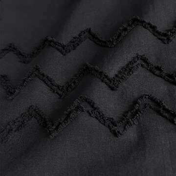 NixiYa Black Shower Curtain Boho Chic Elegant Design