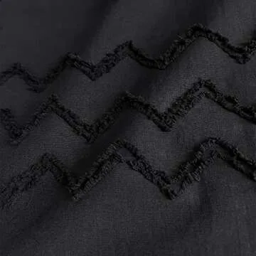 NixiYa Black Shower Curtain Boho Chic Elegant Design