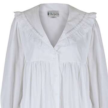 The 1 for U Sleepwear For Women - Button Down Nightgowns For Women, White, MD