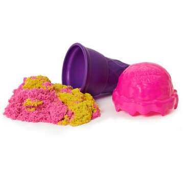 Kinetic Sand Scents, Ice Cream Cone Container, 6-Pack with 24oz of All-Natural Scented Play Sand (Amazon Exclusive), Sensory Toys for Ages 3 and up