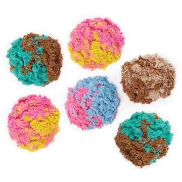 Kinetic Sand Scents, Ice Cream Cone Container, 6-Pack with 24oz of All-Natural Scented Play Sand (Amazon Exclusive), Sensory Toys for Ages 3 and up