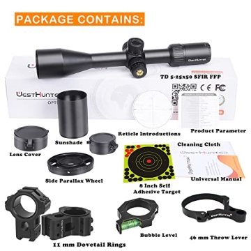 WestHunter 5-25x50 FFP Riflescope for Precision Shooting