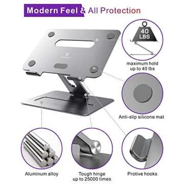 Brocoon Adjustable Laptop Stand for All Laptops - Ergonomic Design