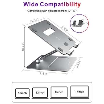 Brocoon Adjustable Laptop Stand for All Laptops - Ergonomic Design
