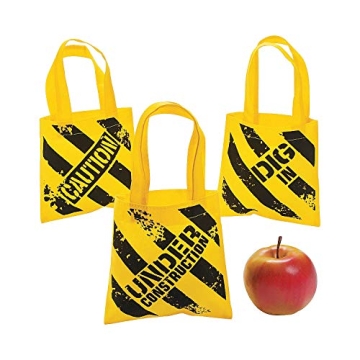 Mini Construction Zone Tote Bags for Birthday Fun