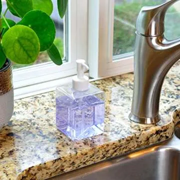 Youngever 5 Pack Clear Plastic Square Pump Bottles, Refillable Plastic Pump Bottles for Dispensing Lotions, Shampoos (12 Ounce)