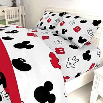 Disney Mickey Mouse Twin Sheet Set Cozy Microfiber Bedding