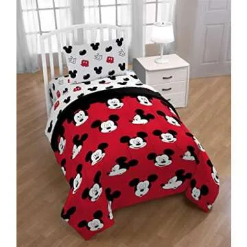 Disney Mickey Mouse Twin Sheet Set Cozy Microfiber Bedding