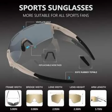 OULAIQI Cycling Sunglasses for Men and Women Outdoors