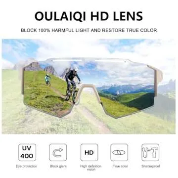 OULAIQI Cycling Sunglasses for Men and Women Outdoors