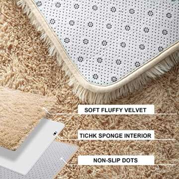 Wellber Fluffy Shaggy Rugs - Elegant Home Decor