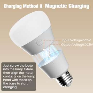 SCOPOW Rechargeable Light Bulb with Remote & Timer