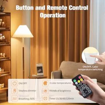 SCOPOW Rechargeable Light Bulb with Remote & Timer