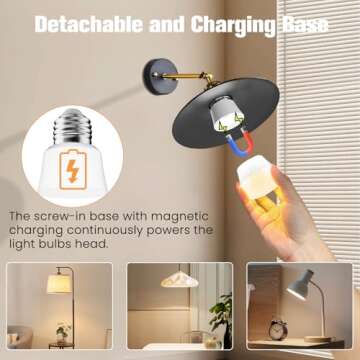 SCOPOW Rechargeable Light Bulb with Remote & Timer