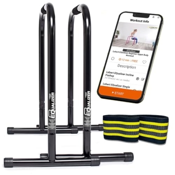 Lebert Fitness Dip Bar Stand - Original EQualizer Total Body Strengthener Pull Up Bar Home Gym Exerc...