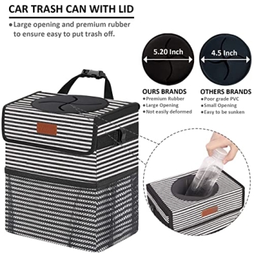 Vankor Cow Print Car Trash Can Leak Proof Waterproof