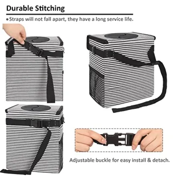 Vankor Cow Print Car Trash Can Leak Proof Waterproof