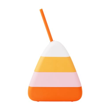 Packed Party Fun Novelty Candy Corn Drink Sipper Bottles Cup, Halloween Decoration for Party 14 ounces, Set of 6
