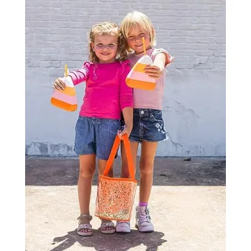 Packed Party Fun Novelty Candy Corn Drink Sipper Bottles Cup, Halloween Decoration for Party 14 ounces, Set of 6