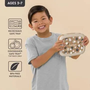 Bentgo Kids 5-Compartment Leak-Proof Bento-Style Lunch Box (Whimsy & Wonder Collection) - Ideal for Ages 3-7, Drop-Proof & Durable, Dishwasher Safe, & Made with BPA-Free Materials (Spots & Dots)