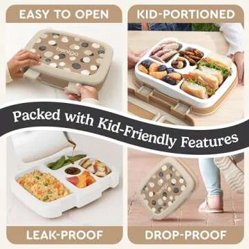 Bentgo Kids 5-Compartment Leak-Proof Bento-Style Lunch Box (Whimsy & Wonder Collection) - Ideal for Ages 3-7, Drop-Proof & Durable, Dishwasher Safe, & Made with BPA-Free Materials (Spots & Dots)