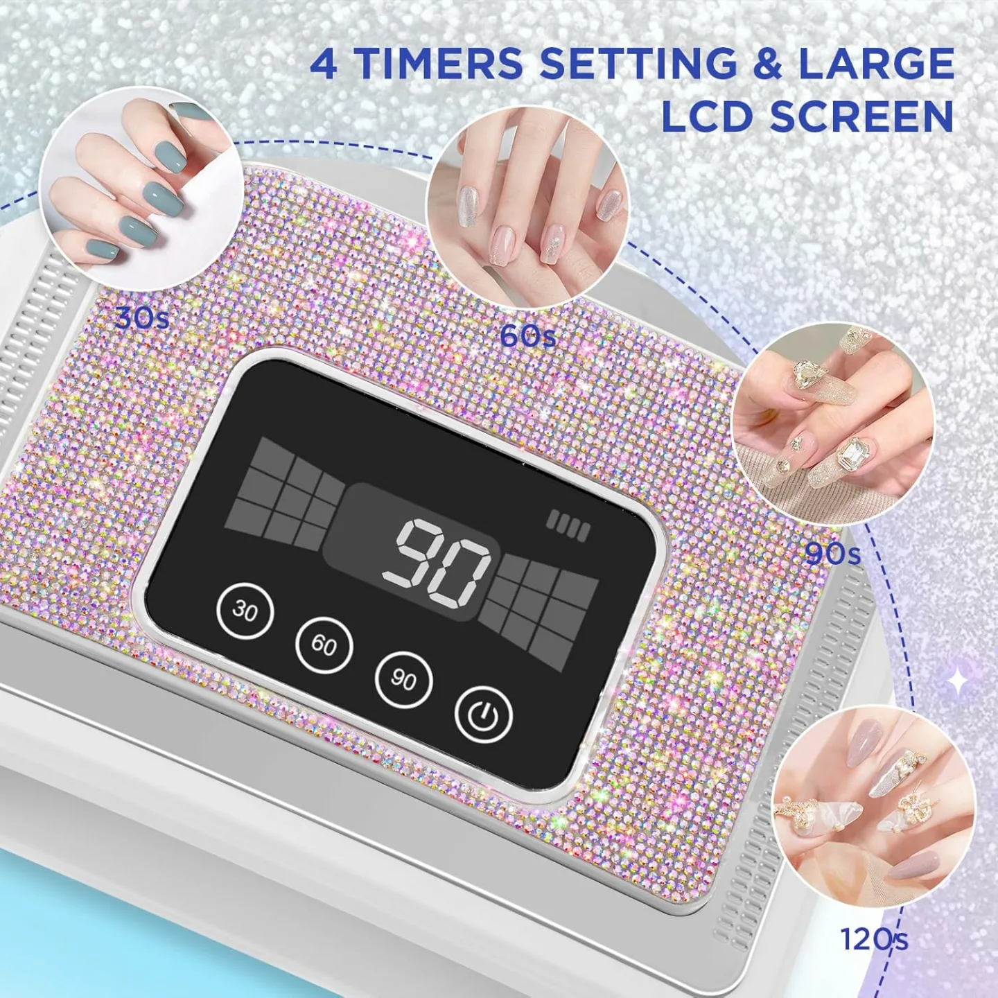 120W Cordless Gel Nail Lamp with Timer Features