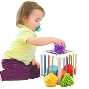 Baby Toy Sensory Bin – Colorful Sorting Shapes for Toddlers