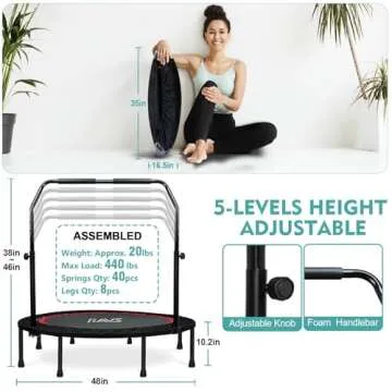 Explore RAVS Mini Trampoline for Kids Adults - 40"/48" Fitness!