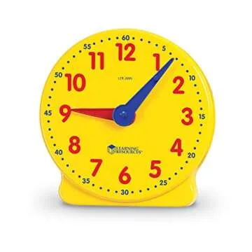 Learning Resources Big Time Student Clock, Teaching & Demonstration Clock, Develops Time and Early Math Skills, Ages 5+, Clock for Learning, 12 Hour,Back to School Gifts