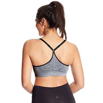 C9 Champion Women's Medium Support Seamless Cami Bra, Ebony Heather/Ebony, L