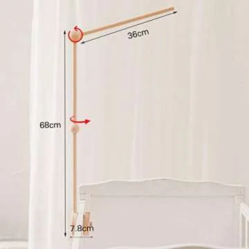 Baby Crib Mobile Arm - Wooden Baby Mobile Crib Holder for Mobile Hanging Baby Crib Attachment for Nursery Decor