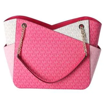 Michael Kors Jet Set Large Chain Tote Handbag, Electric Pink Multi